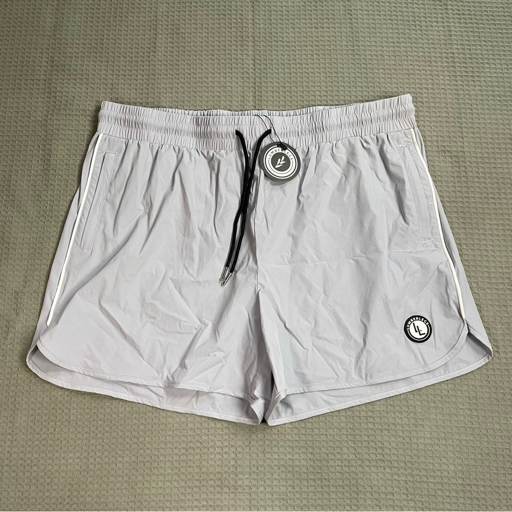 New LumberLegs OG Leg Day Weightlifting Shorts 3XL Mens Light Gray Stretch